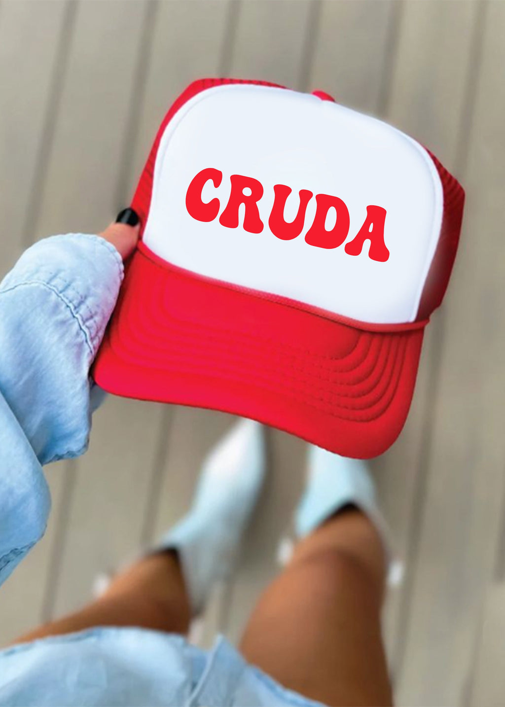cruda RED TRUCKER HAT