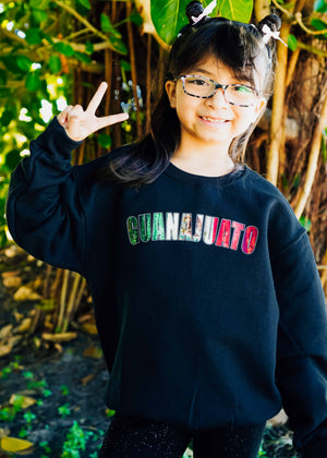 KIDS VINTAGE 🇲🇽 FLAG STATE CREWNECK -BLACK