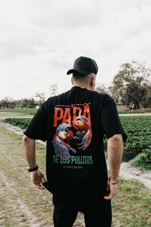 EL PAPA DE LOS POLLITOS T-SHIRT- BLACK T-SHIRT