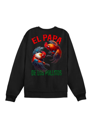 PAPA DE LOS POLLITOS (CREWNECK) - BLACK