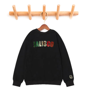 KIDS VINTAGE 🇲🇽 FLAG STATE CREWNECK -BLACK