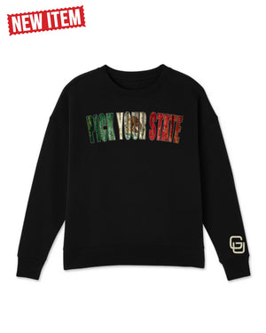 VINTAGE 🇲🇽 FLAG STATE CREWNECK -BLACK