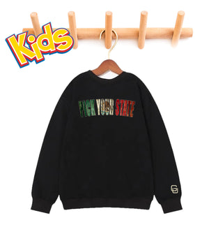 KIDS VINTAGE 🇲🇽 FLAG STATE CREWNECK -BLACK