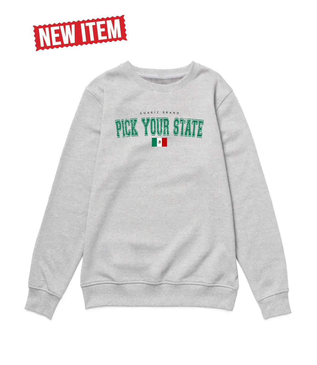 ALL MEXICO VINTAGE STATE -GUARIZ (CREWNECK) -Heather Grey